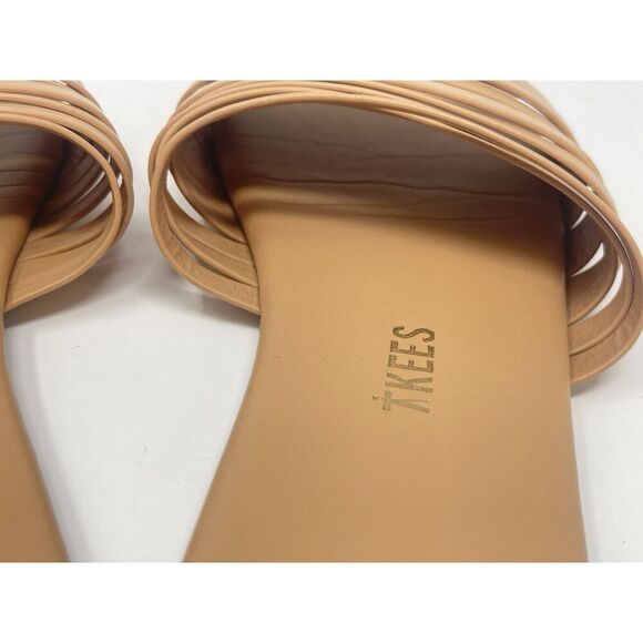 Tkees Slides Leather Sandals Avery Pout Nude Tan Strappy Women’s Size 7 US 38 EU - Picture 5 of 9